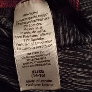 (Leggings) (brand Danskin now) (size 14-16) ( color black and pink)